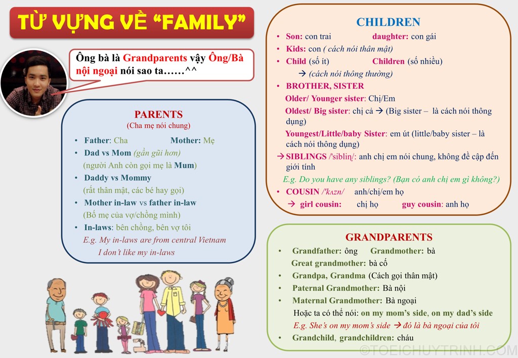 family - Cùng ôn tập một số từ vựng quen thuộc về "FAMILY"