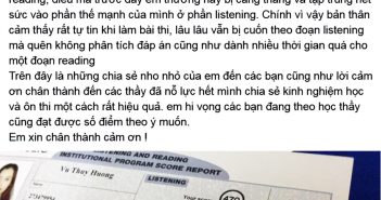 Thúy Hương – đạt 850 điểm chỉ sau 1 tháng học lớp Super