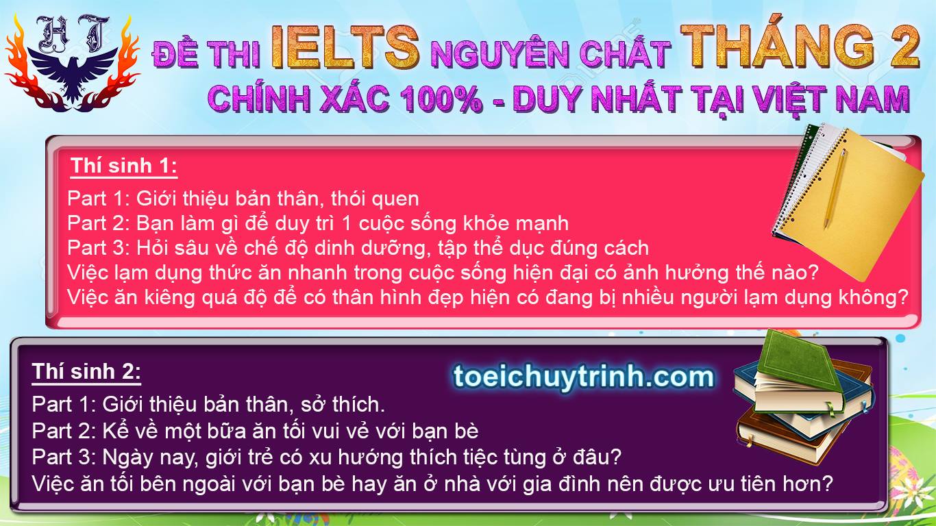 de thi ielts speaking 01 - Đề thi thật IELTS Speaking tháng 2/2017