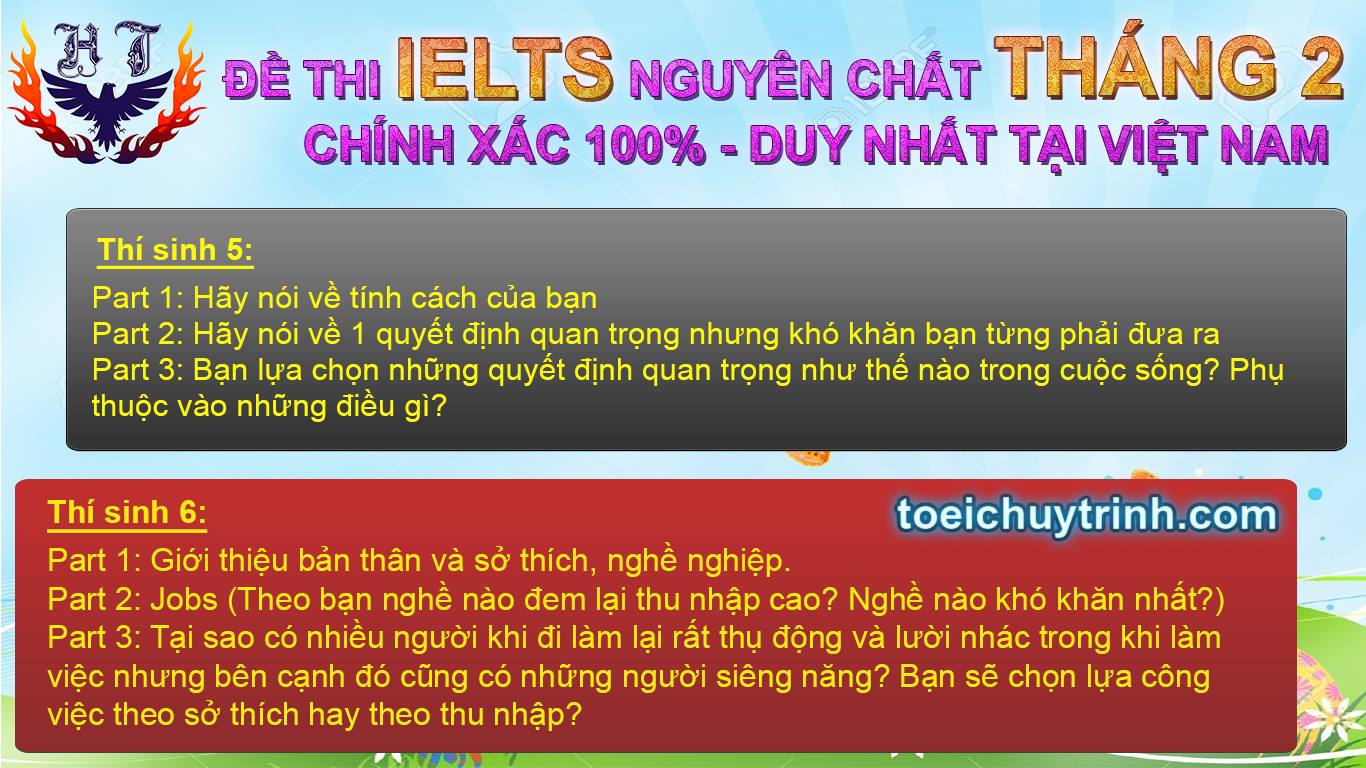 de thi ielts speaking 03 - Đề thi thật IELTS Speaking tháng 2/2017