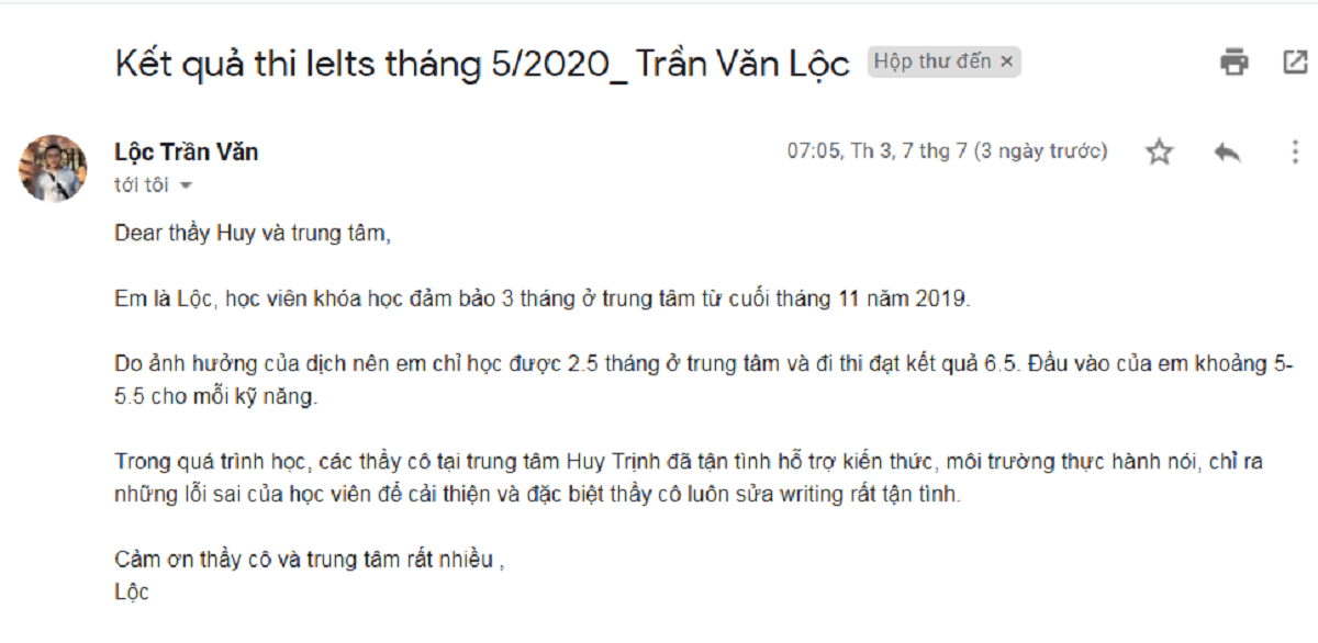 Văn Lộc Đạt 6.5 IELTS Chỉ Sau 2.5 Tháng Học FEEDBACK TRẦN VĂN LỘC 2 - Văn Lộc Đạt 6.5 IELTS Chỉ Sau 2.5 Tháng Học