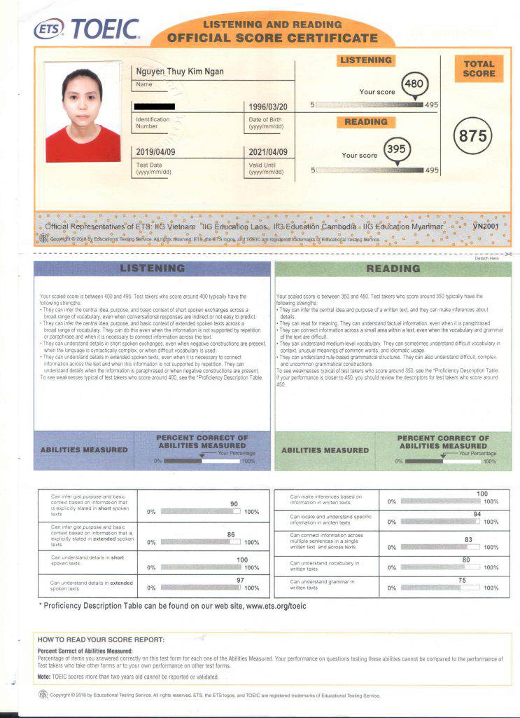 KIM NGÂN 2 1 743x1024 - Trung tâm luyện thi TOEIC uy tín TPHCM - Cam kết đầu ra