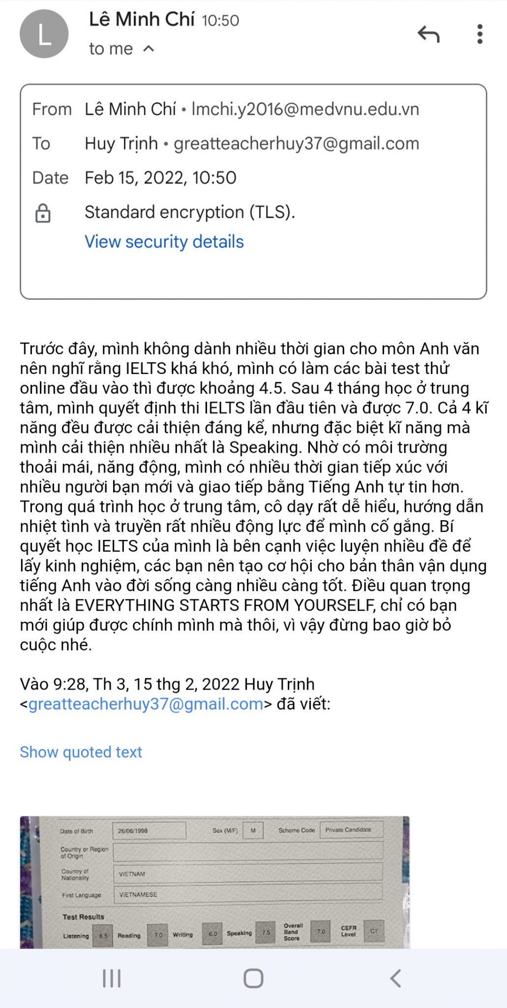 Screenshot 20220215 182818 Gmail - Minh Chí Đạt IELTS 7.0 Chỉ Sau 4 Tháng Học